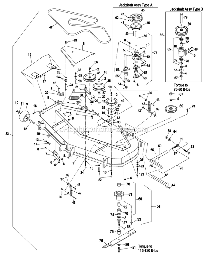 eXmark LZ26KC604 (260000-319999)(2001) Lazer Z Deck Group (1) Diagram