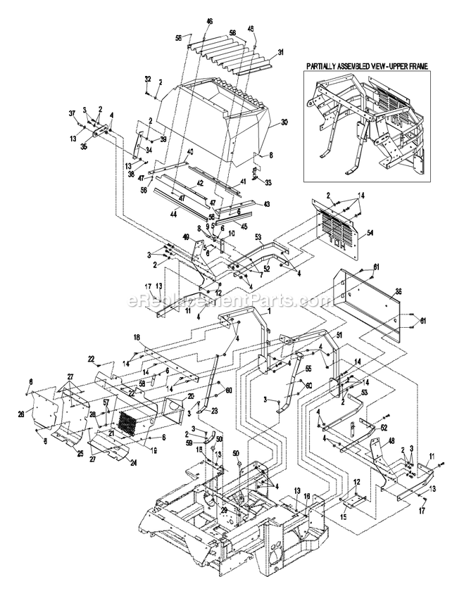 eXmark LZ27DD724 (260000-319999)(2001) Lazer Z Xp Upper Frame Group Diagram