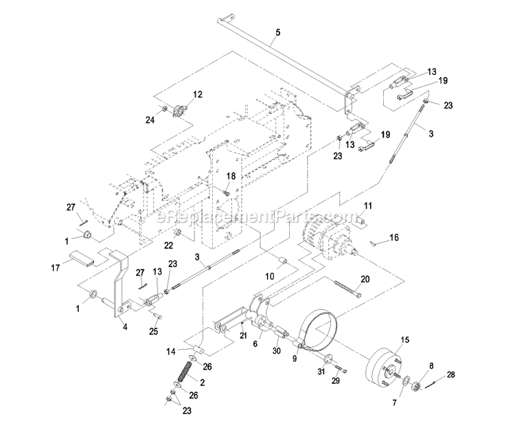 eXmark LZ27KC604 (720000-And Up)(2008) Lazer Z Air Cooled 604 Park Brake Group Diagram