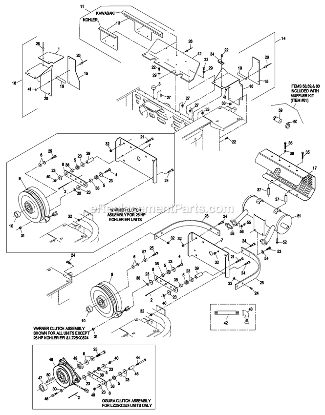 eXmark LZ27LKA604 (260000-319999)(2001) Lazer Z Engine Deck Group (1) Diagram