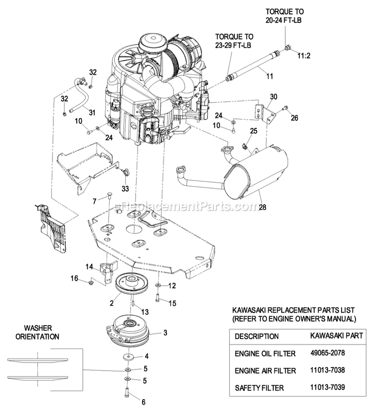 eXmark LZAS23KC524 (850000-919999)(2010) Next Lazer Z Advantage Series X Engine Group (4) Diagram