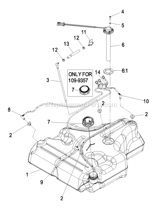 eXmark LZAS23KC524 (850000-919999)(2010) Next Lazer Z Advantage Series X Fuel Tank Assembly Diagram