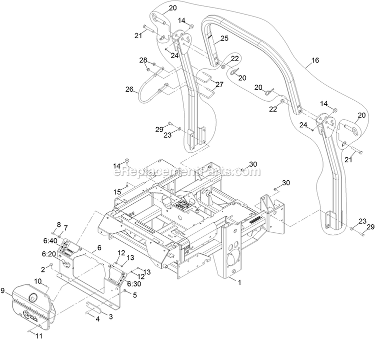 eXmark LZDS902K60RD (313000000-313999999)(2013) Lazer Z Ds-Series Main Frame Assembly Diagram