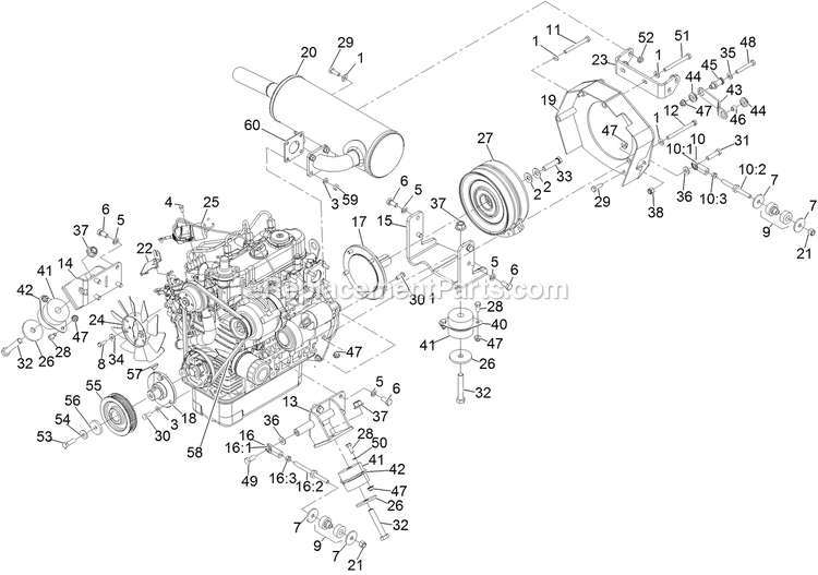 eXmark LZDS902K725 (314000000-314999999)(2014) Lazer Z Ds-Series Engine Assembly Diagram