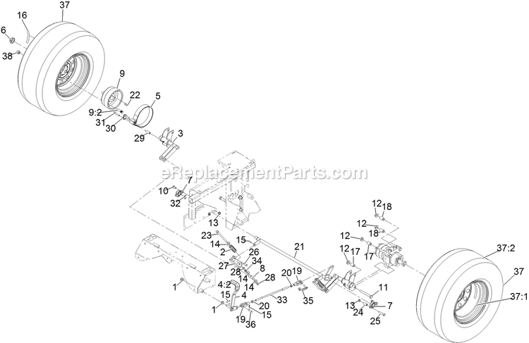 eXmark LZDS902K72RD (313000000-313999999)(2013) Lazer Z Ds-Series Park Brake Assembly Diagram