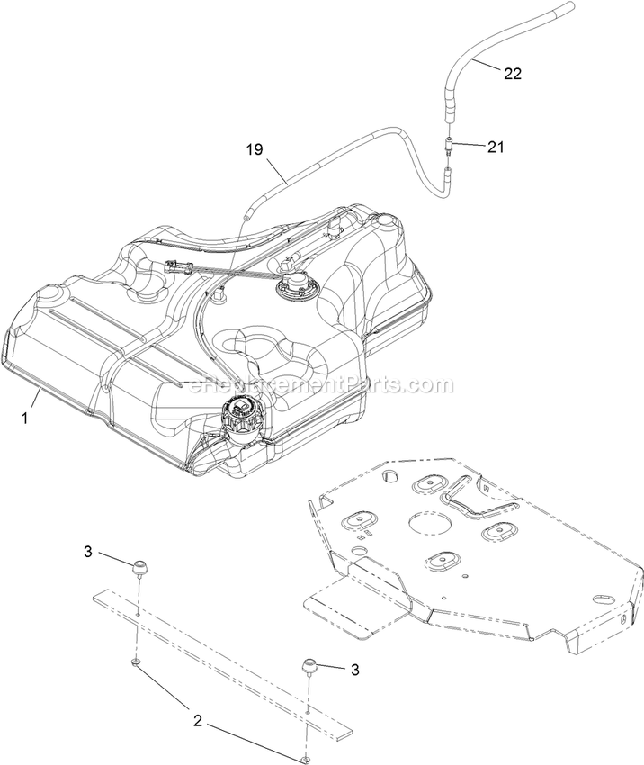 eXmark LZE600KA484 (312000000-312999999)(2012) Lazer Z E-Series Fuel Tank Mounting Assembly Diagram