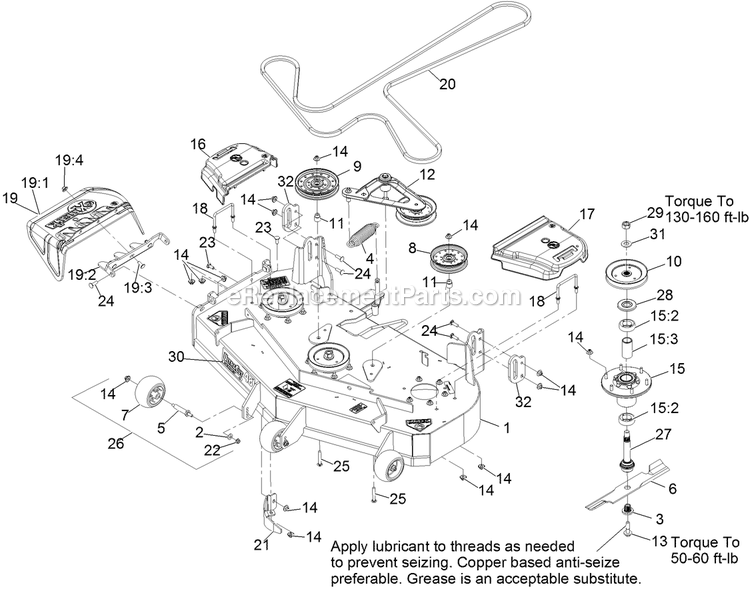 eXmark LZE600KA484 (313000000-313999999)(2013) Lazer Z E-Series Deck Assembly Diagram