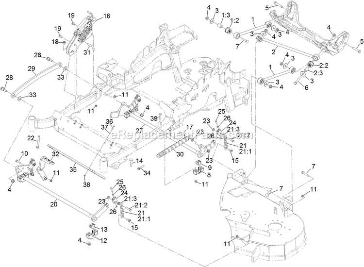 eXmark LZE651GKA484A2 (402082300-404314158)(2018) Lazer Z E-Series Deck Lift Assembly Diagram