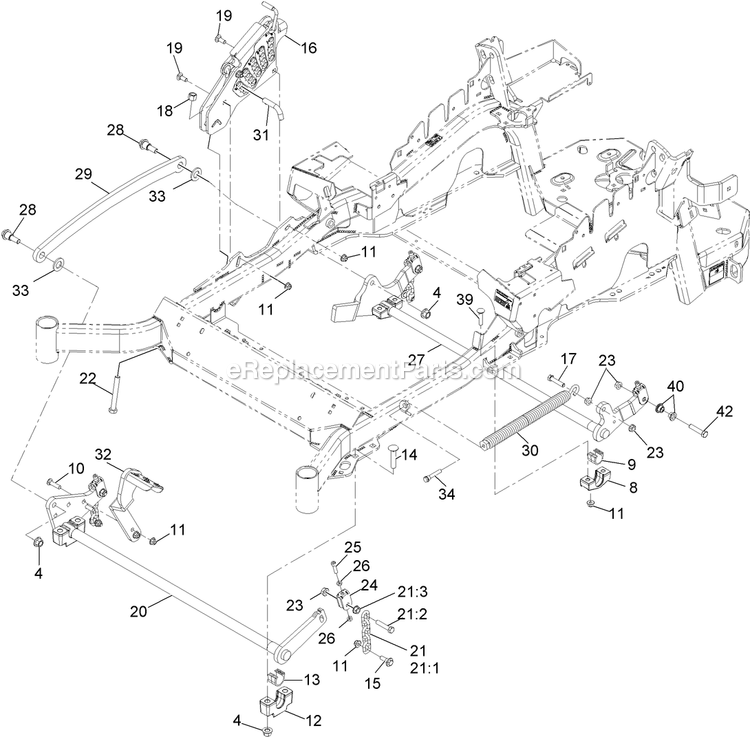 eXmark LZE730KA604 (313000000-313999999)(2013) Lazer Z E-Series Deck Lift Assembly Diagram