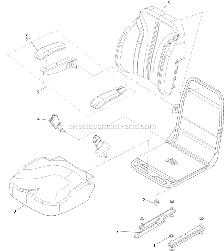 eXmark LZE740EKC60400 (408644346-999999999)(2021) Lazer Z E-Series Seat Assembly (2) Diagram