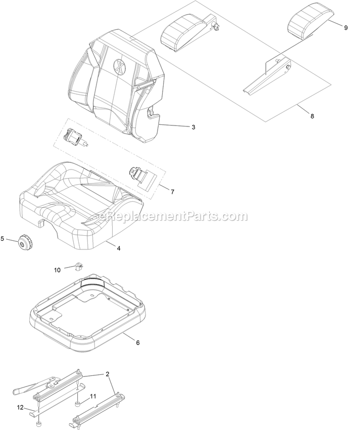 eXmark LZE751CKA524A2 (404314159-406294344)(2019) Lazer Z E-Series Seat Assembly (2) Diagram