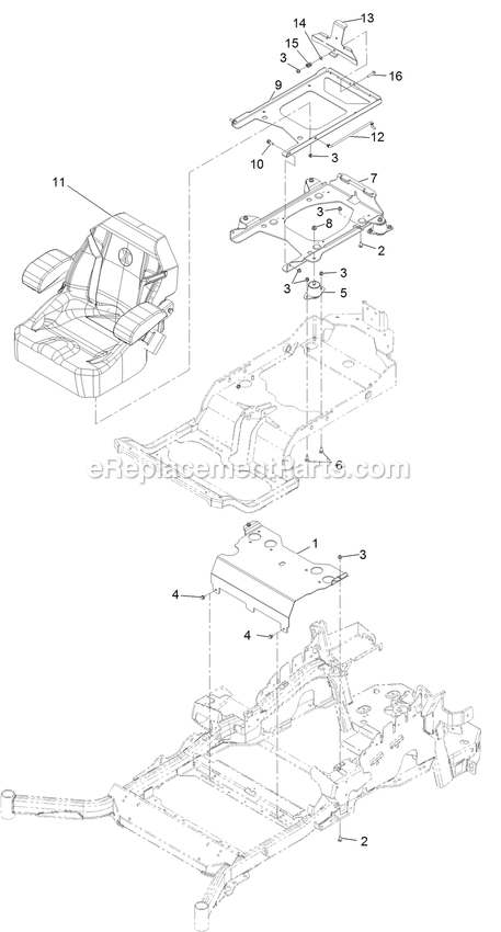 eXmark LZE751GKA604C1 (402082300-404314158)(2018) Lazer Z E-Series Seat Assembly Diagram
