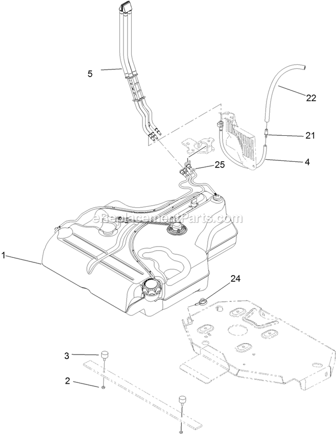 eXmark LZS740EKC60RD (314000000-314999999)(2014) Lazer Z S-Series Fuel Tank Mounting Assembly Diagram