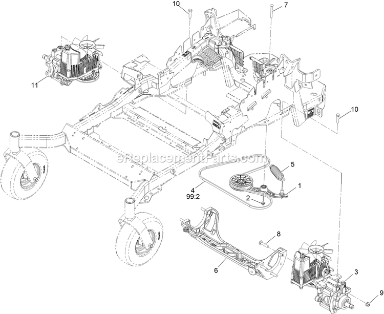 eXmark LZS740KC604 (313000000-313999999)(2013) Lazer Z S-Series Hydraulic Assembly Diagram