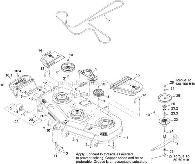 eXmark LZS740PKC60400 (316000000-316999999)(2016) Lazer Z Propane Deck Assembly Diagram