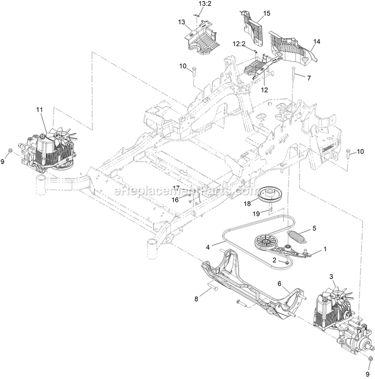 eXmark LZS749AKC604A1 (408644346-411294211)(2021) Lazer Z S-Series Hydraulic Assembly Diagram