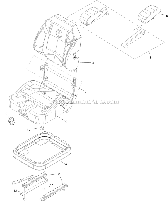 eXmark LZS749AKC724A1 (400000000-402082299)(2017) Lazer Z S-Series Seat Assembly (2) Diagram