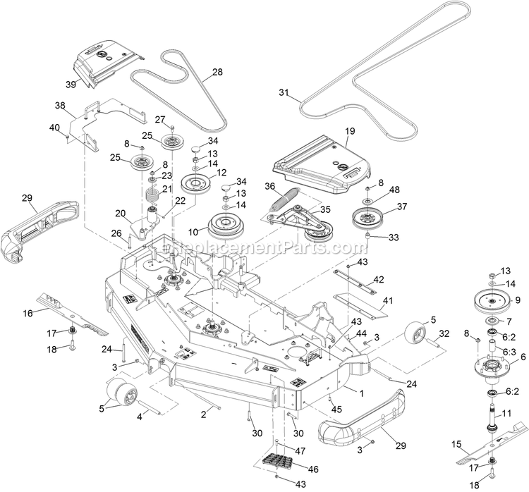 eXmark LZS801CKA60RA1 (408644346-411294211)(2021) Lazer Z S-Series Deck Assembly Diagram