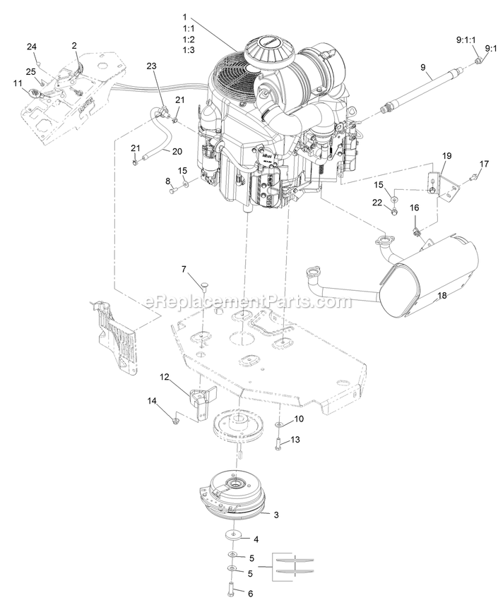 eXmark LZS801GKA524A2 (402082300-404314158)(2018) Lazer Z S-Series Engine Assembly Diagram
