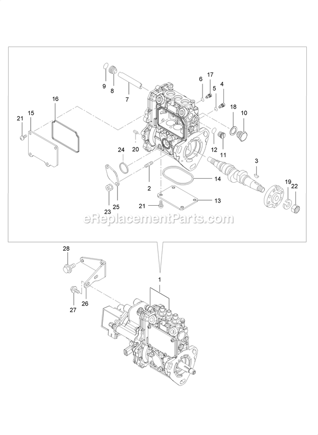 eXmark LZS80TDYM604W0 (408644346-411294211)(2021) Lazer Z S-Series Diesel Fuel Injection Pump Assembly Diagram