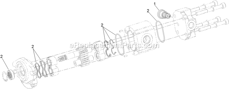 eXmark LZS80TDYM604W0 (408644346-411294211)(2021) Lazer Z S-Series Diesel Hydraulic Gear Pump Assembly Diagram