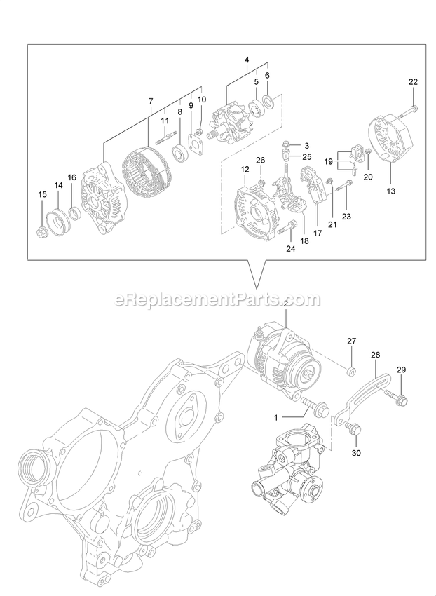 eXmark LZS80TDYM72RW0 (404314159-406294344)(2019) Lazer Z S-Series Diesel Generator Assembly Diagram