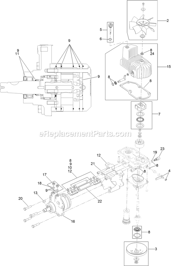 eXmark LZS850EKA604W0 (402082300-404314158)(2018) Lazer Z S-Series Lh Hydro Assembly Diagram