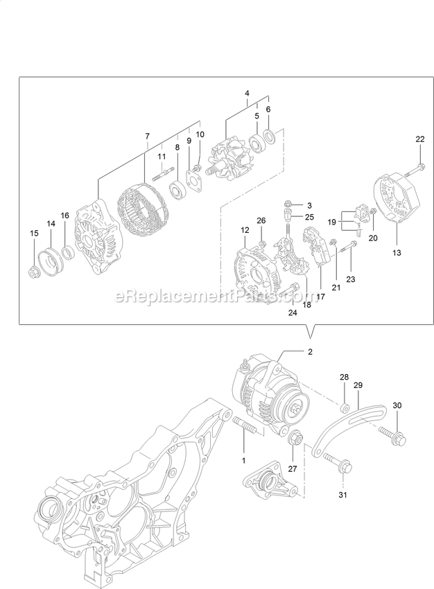 eXmark LZS88CDYM96RW0 (406294345-408644345)(2020) Lazer Z S-Series Diesel Generator Assembly Diagram