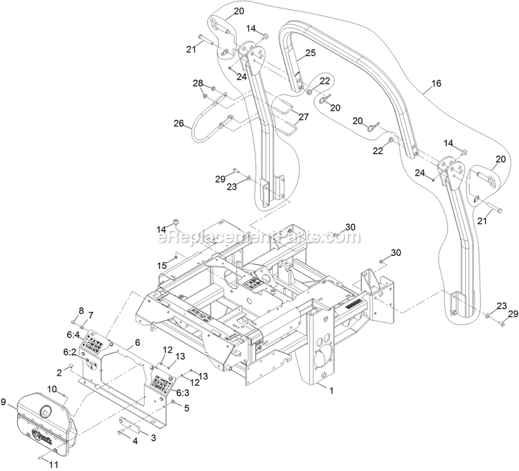 eXmark LZS902DKU605A1 (315000000-315999999)(2015) Lazer Z Ds-Series Main Frame Assembly Diagram