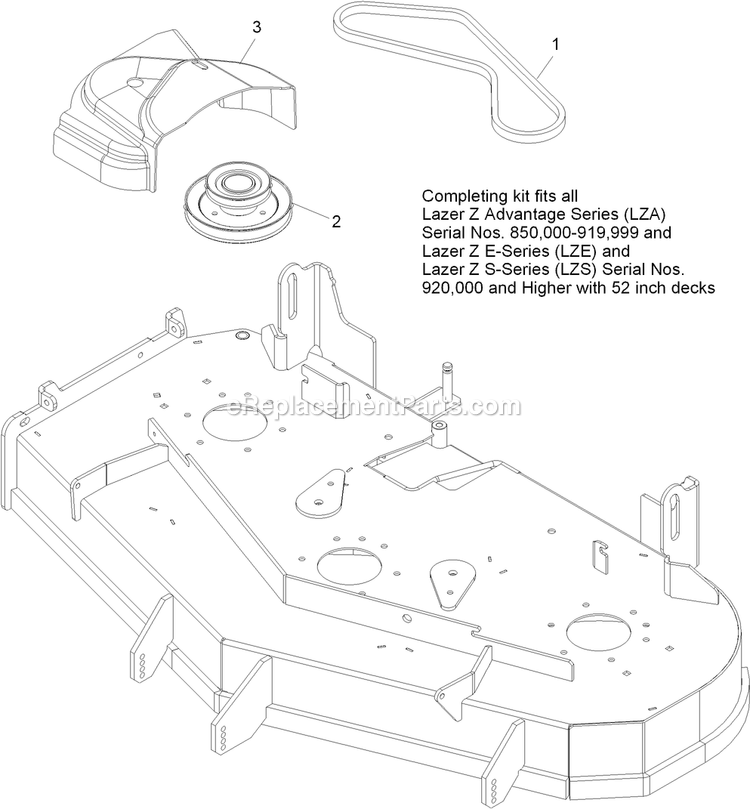 eXmark LZUV2B (313000000-313999999)(2013) Next Lazer Z Ultra Vac Completing Kit (6) Diagram