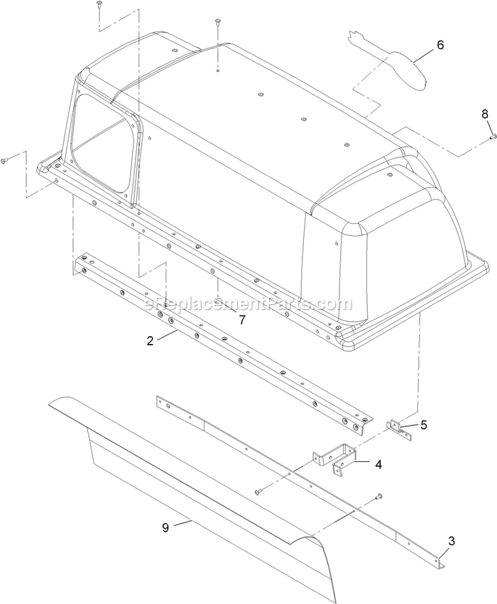 eXmark LZUV2B (313000000-313999999)(2013) Next Lazer Z Ultra Vac Hood Assembly Diagram