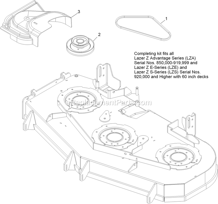 eXmark LZUVQD11 (312000000-312999999)(2012) Next Lazer Z Ultra Vac Completing Kit (5) Diagram
