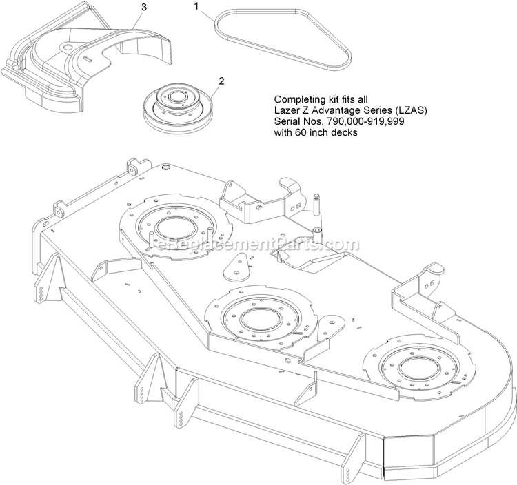 eXmark LZUVQD11 (313000000-313999999)(2013) Next Lazer Z Ultra Vac Completing Kit (1) Diagram
