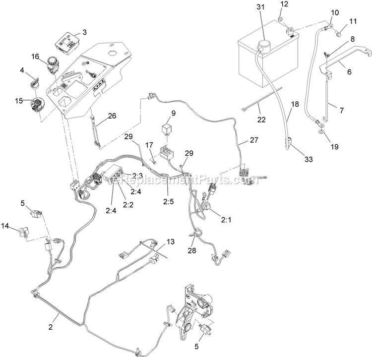 eXmark LZX29EKC606SS (920000-999999)(2011) Lazer Z X-Series Electrical Assembly Diagram