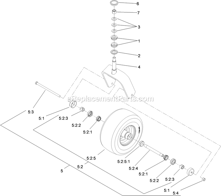 eXmark LZX34KC606SS (920000-999999)(2011) Lazer Z X-Series Caster Wheel And Fork Assembly Diagram