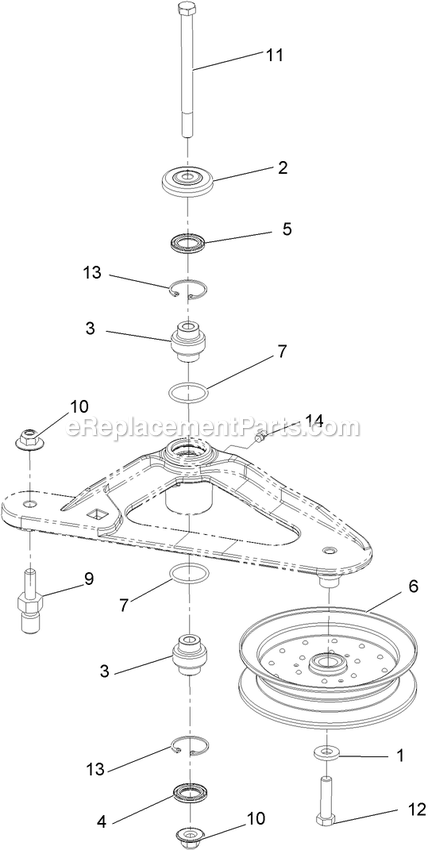 eXmark LZX38KC726CA (920000-999999)(2011) Lazer Z X-Series Deck Idler Assembly Diagram