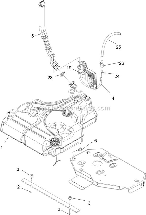 eXmark LZX38KC726 (920000-999999)(2011) Lazer Z X-Series Fuel Tank Mounting Assembly Diagram