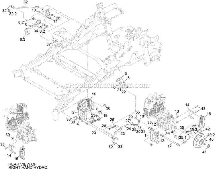eXmark LZX740EKC526T0 (400000000-499999999)(2017) Lazer Z X-Series Park Brake Assembly Diagram