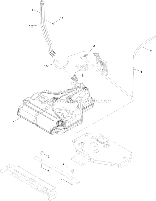 eXmark LZX740EKC526W0 (402082300-404314158)(2018) Lazer Z X-Series Fuel Assembly Diagram