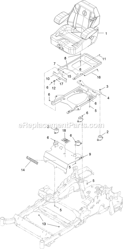 eXmark LZX740EKC526W0 (402082300-404314158)(2018) Lazer Z X-Series Seat Assembly (1) Diagram