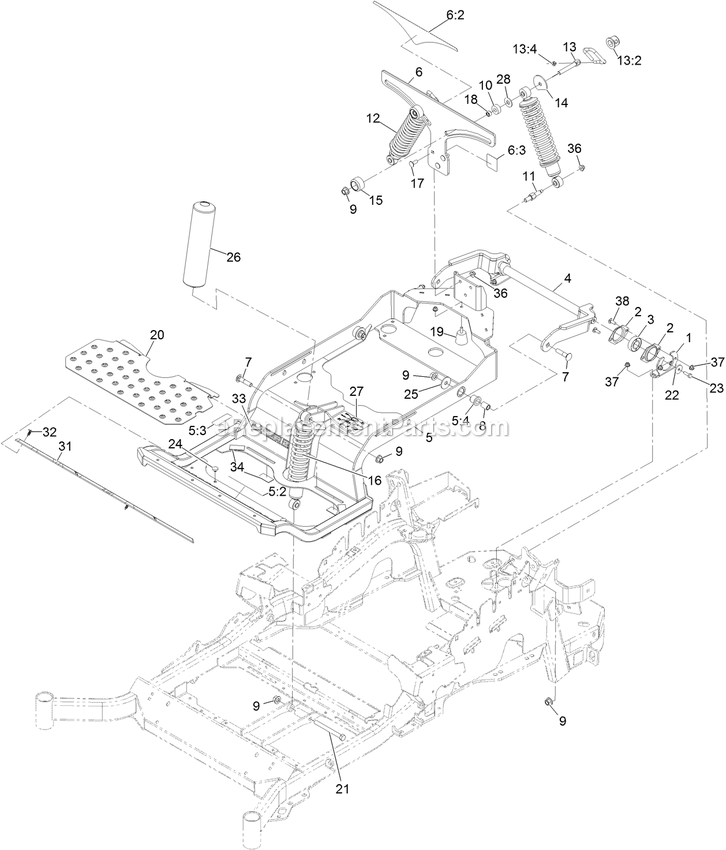 eXmark LZX801CKA606C1 (402082300-404314158)(2018) Lazer Z X-Series Seat Assembly Diagram