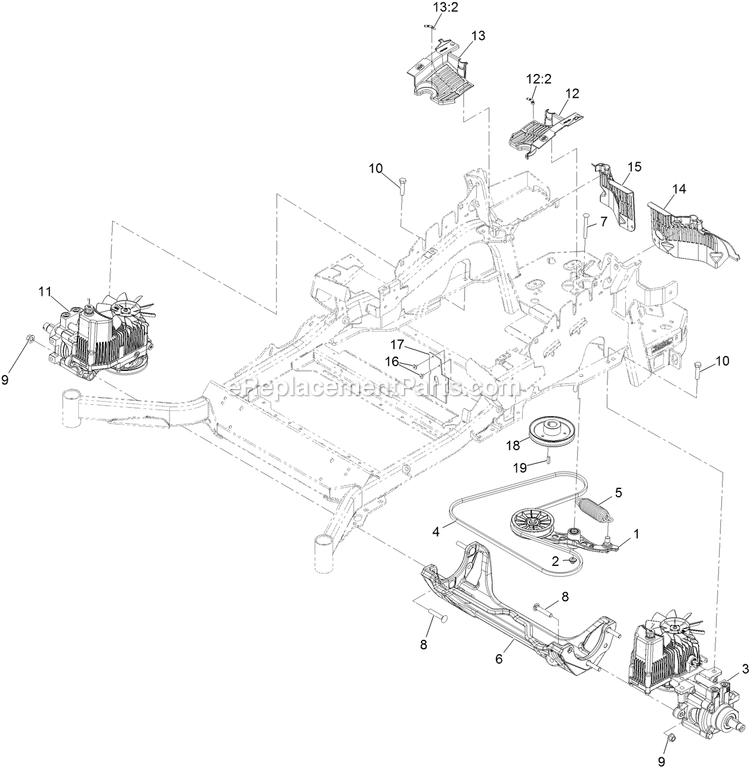 eXmark LZX801CKA606C1 (406294345-408644345)(2020) Lazer Z X-Series Hydraulic Assembly Diagram