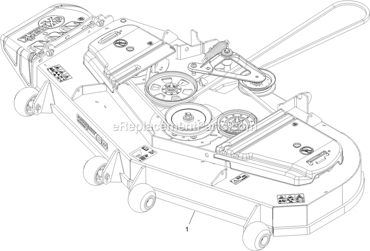 eXmark LZX801GKA60600 (408644346-999999999)(2021) Lazer Z X-Series Complete Deck Assembly Diagram