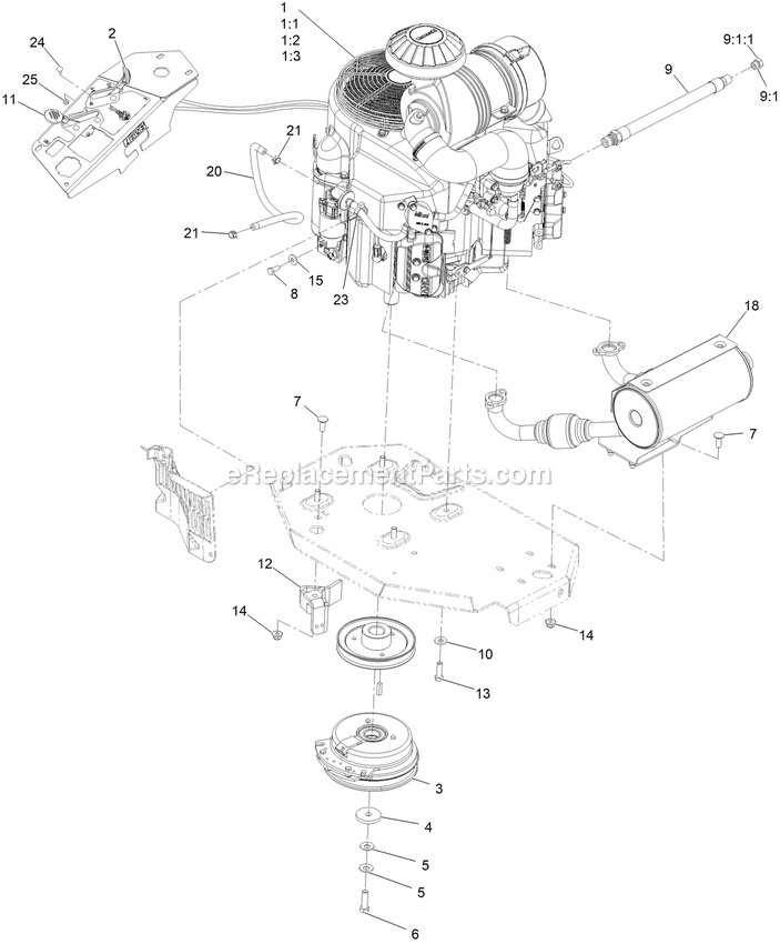 eXmark LZX801GKA606A1 (411294212-999999999)(2022) Lazer Z X-Series Engine Assembly Diagram