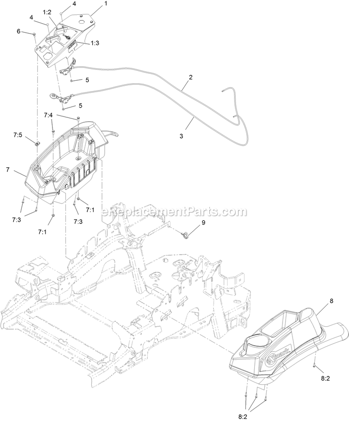 eXmark LZX801GKA606B1 (315000000-315999999)(2015) Lazer Z X-Series Controls Assembly Diagram