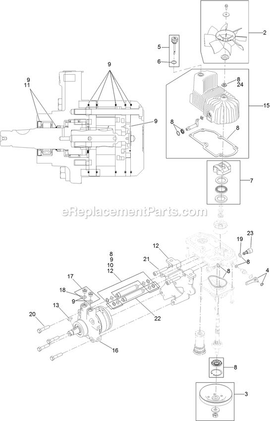 eXmark LZX801GKA606C1 (400000000-402082299)(2017) Lazer Z X-Series Lh Hydro Assembly Diagram