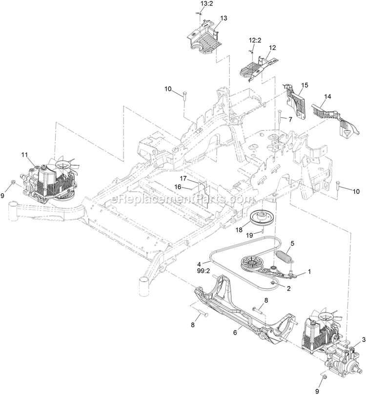 eXmark LZX921GKA726C1 (402082300-404314158)(2018) Lazer Z X-Series Hydraulic Assembly Diagram