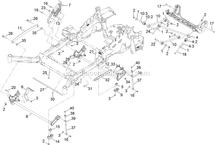 eXmark LZX940EKC606 (313000000-313999999)(2013) Lazer Z X-Series Deck Lift Assembly Diagram