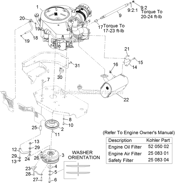 eXmark LZX940KC726 (312000000-312999999)(2012) Lazer Z X-Series Engine Assembly Diagram