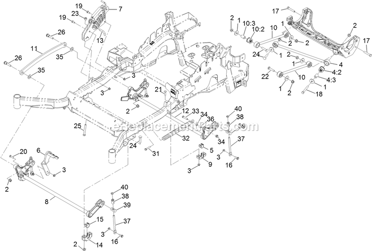 eXmark LZX940KC726 (312000000-312999999)(2012) Lazer Z X-Series Deck Lift Assembly Diagram